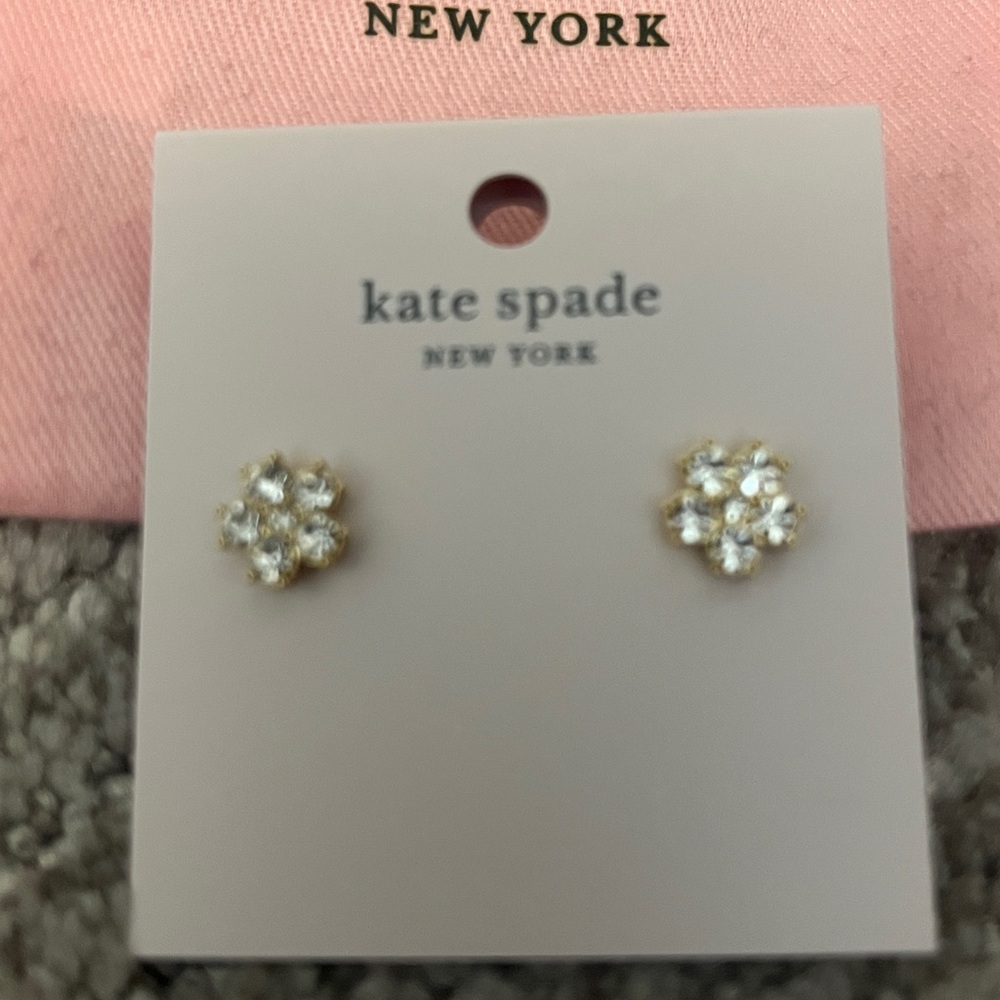 Kate Spade Sparkling Silver Floral Studs - Picture 2 of 4